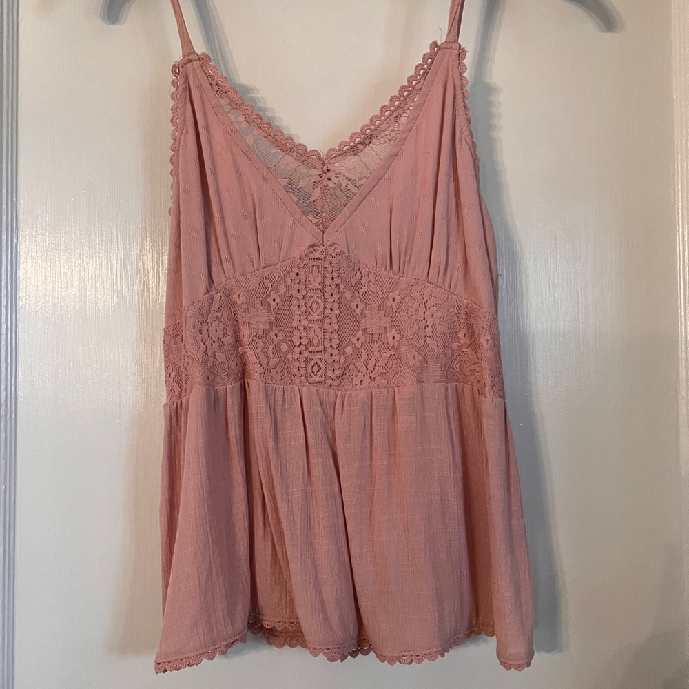 Pink lacy tank top